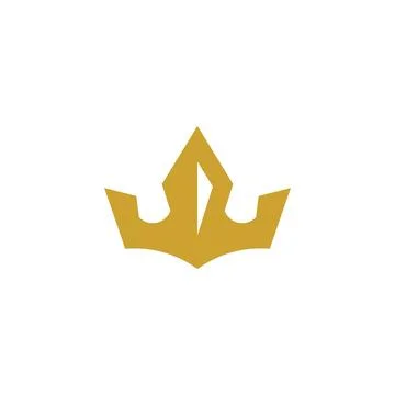 Luxury logo. Crest logo element, Crown, Wing, Emblem, Heraldic Monogram Stock Illustration