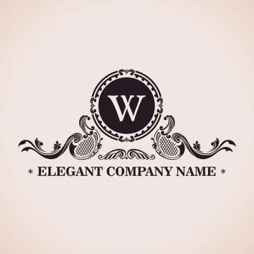 Luxury logo set. Calligraphic pattern elegant decor elements Stock Illustration