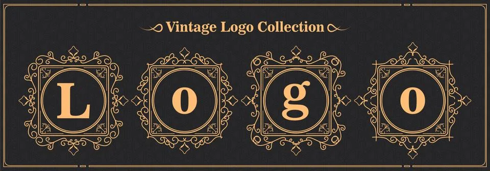 Luxury logo template design vector illustration. Royal monogram crest brand v Stock Illustration