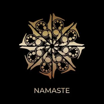 Luxury logotype in the shape of a flower for antique boutique. Gold logo, flower Stock Illustration