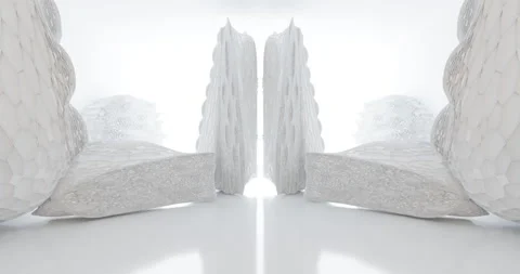 Luxury loop white abstract architectural minimalistic background. Stock Footage 227341083