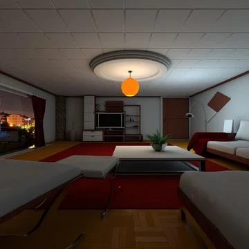Luxury Lounge Room 3D Model