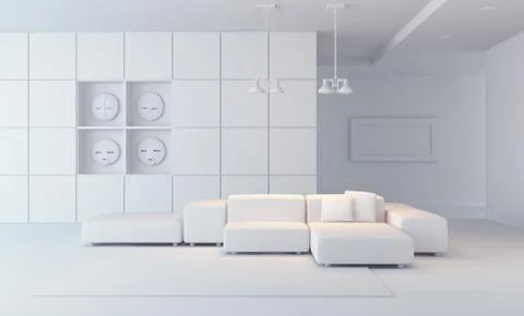 Luxury lounge room 3d render Stock Illustration