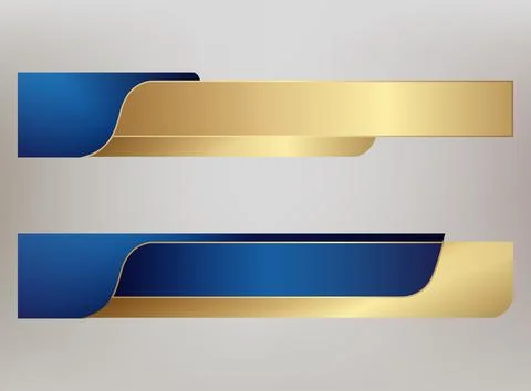 Luxury lower third banner templates set graphic layout. Elegant blue and go.. Stock Illustration