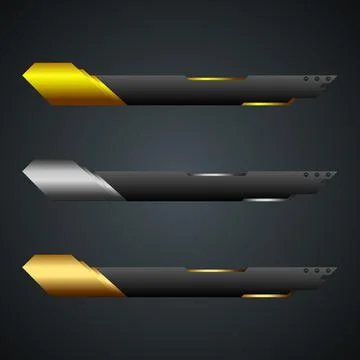 Luxury lower third blank text banner bars  for breaking news  streaming title Illustrazione stock