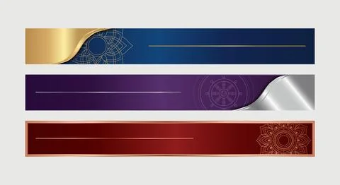 Luxury lower thirds banners elegant metallic blue and gold banner with a ma.. Stockillustratie