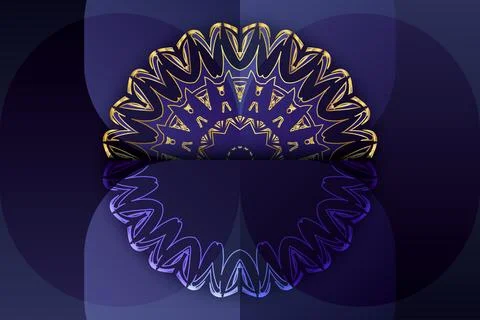 Luxury Mandala Artwork With Deep Blue Background And Ornate Details 库存插图