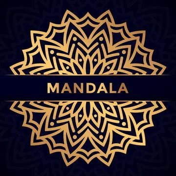 Luxury mandala background design premium vector with golden color Stock Illustration
