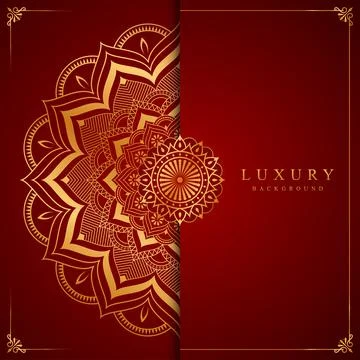 Luxury mandala background with golden pattern arabic islamic east style Stock Illustration