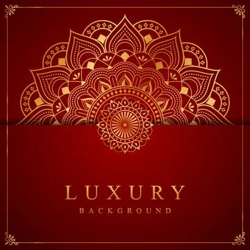 Luxury mandala background with golden pattern arabic islamic east style Stock Illustration