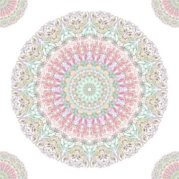 Luxury Mandala Background, Vector round abstract decorative element, colored  Stock Illustration