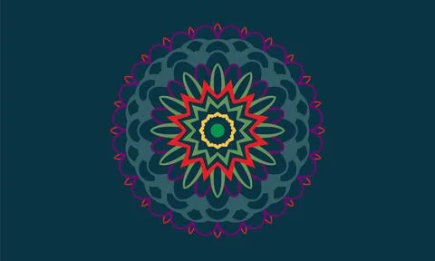 Luxury mandala on blue background design vector, vintage mandala art Stock Illustration