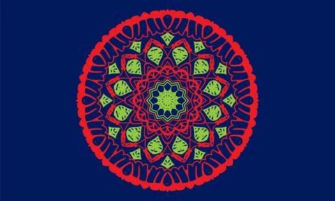 Luxury mandala on blue background design vector, vintage mandala art Stock Illustration