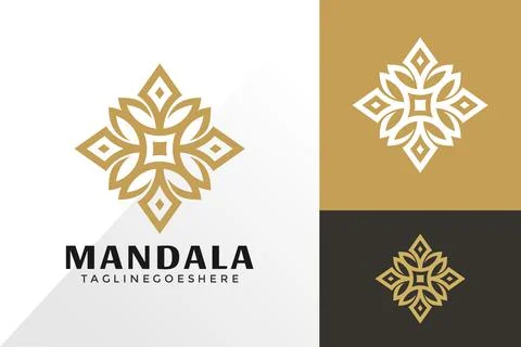 Luxury Mandala Logo Vector Design, Creative Logos Designs Concept for Templat Stock Illustration