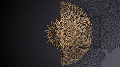 Luxury mandala theme background animation,4k footage,golden ornamental mandala Stock Footage 130074839
