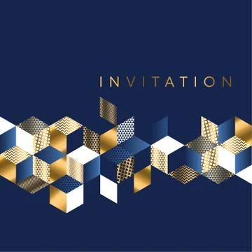 Luxury Marine geometric pattern for invitation. Stock Illustration