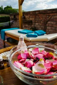 Luxury massage table Foto stock