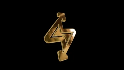 Luxury metallic up and down arrows rotating on black background 4K Stock Footage 339265663