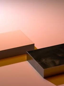 Luxury metallic gift box with empty space inside. 3d rendering 库存插图