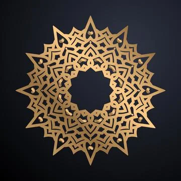 Luxury Metallic Gold Mandala Vector Background Illustrazione stock