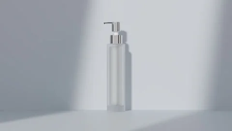 Luxury metallic silver pump bottle promo Video Stock Footage 335081380