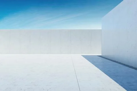 Luxury modern backyard, 3d rendering Stock Illustration