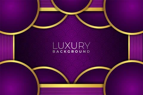 Luxury Modern Elegant Abstract Geometric Golden and Purple Background Stock Illustration