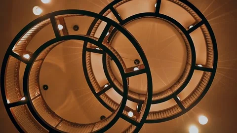Luxury Modern House Interior on the ceiling With decorated lights Stock Footage 289537105