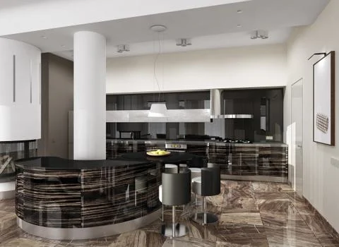 Luxury modern kitchen interior Stock Illustration