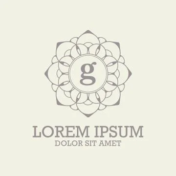 Luxury monogram logo template vector object for logo design. Illustrazione stock