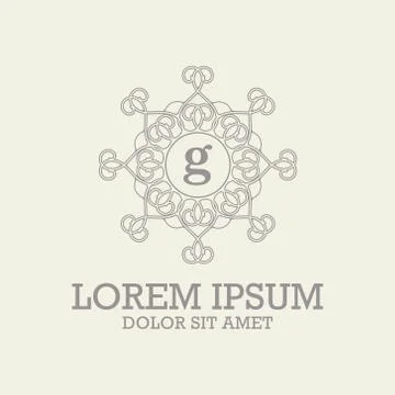 Luxury monogram logo template vector object for logo design. Stock Illustration