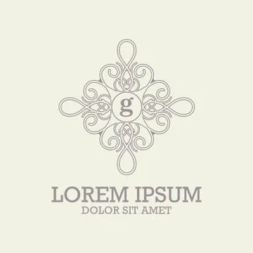 Luxury monogram logo template vector object for logo design. Illustrazione stock