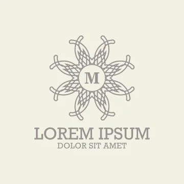 Luxury monogram logo template vector object for logo design. Stock Illustration