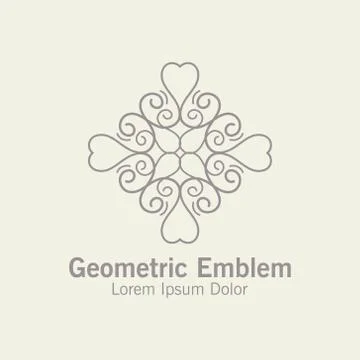 Luxury monogram logo template vector object for logo design. Stock Illustration