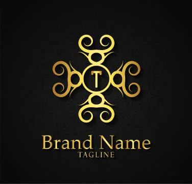Luxury monogram logo template vector object for logo design. Stock Illustration
