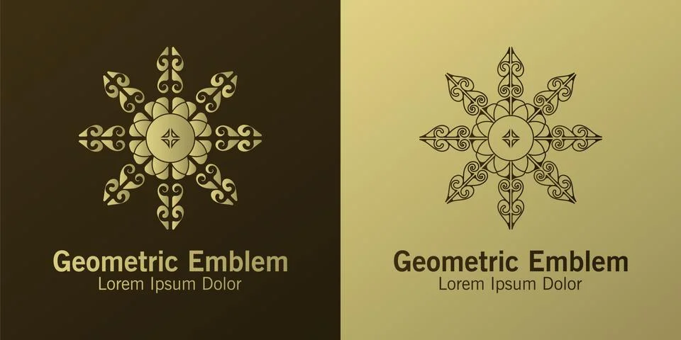 Luxury monogram logo template vector object for logo design. Illustrazione stock