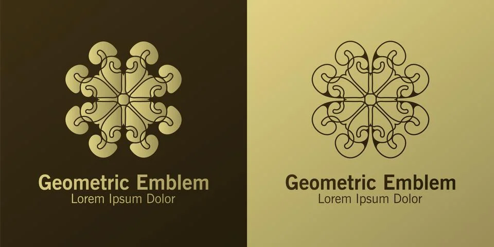 Luxury monogram logo template vector object for logo design. Illustrazione stock