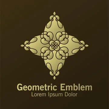 Luxury monogram logo template vector object for logo design. Stock Illustration