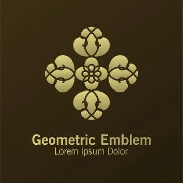 Luxury monogram logo template vector object for logo design. Stock Illustration