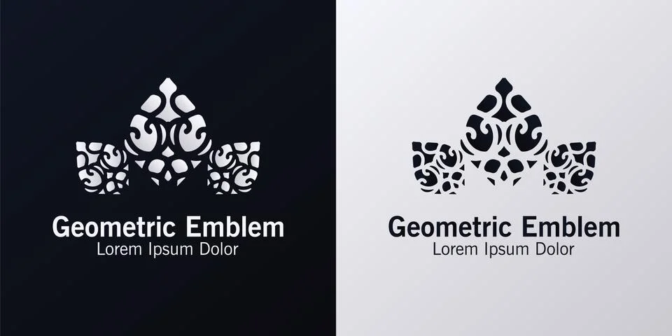 Luxury monogram logo template vector object for logo design. Illustrazione stock