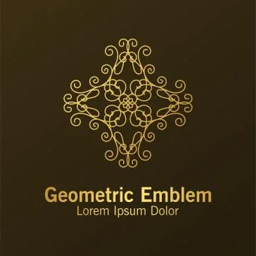 Luxury monogram logo template vector object for logo design. Stock Illustration