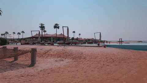 Luxury Nature Resort at Ras Abrouq in Zekreet, Qatar Stock Footage 327571653