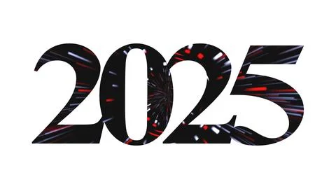 Luxury neon explode line  text 2025! New Year's Eve, New Year, Happiness, w.. Stock Photos