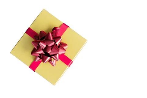 Luxury New Year gift box and Christmas gift boxed with bow ribbon in Christma Stock Photos