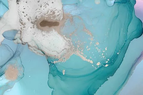Luxury Ocean Abstract. Alcohol Inks on Canvas. Stock Illustration