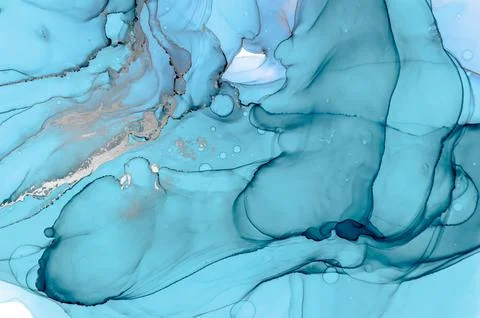 Luxury Ocean Waves. Abstract Turquoise Marble Stock Illustration