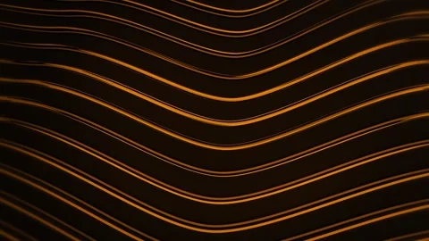 Luxury orange glowing wave lines on black background, abstract curved strip.. Vidéo 333831891