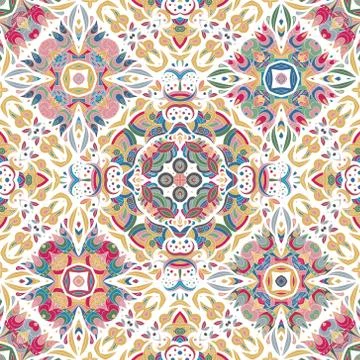 Luxury oriental tile seamless pattern. Vector Illustrazione stock