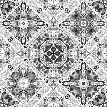 Luxury oriental tile seamless pattern. Colorful floral patchwork background Illustrazione stock