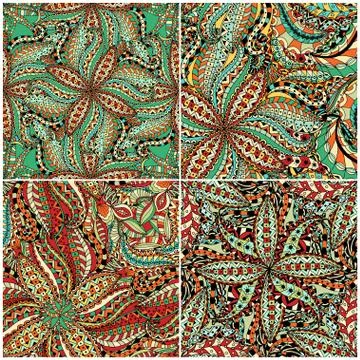 Luxury oriental tile seamless pattern. 스톡 일러스트